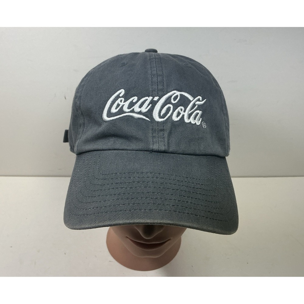 Vtg Coca Cola Atlanta‎ Hat Blue Strap Back Trucker Baseball Cap Faded